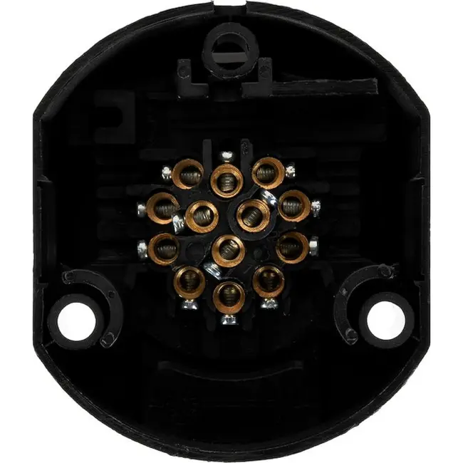 GEKO 13-polige aanhanger stekkerdoos 12 V zwart voor caravan en trailer aansluiting