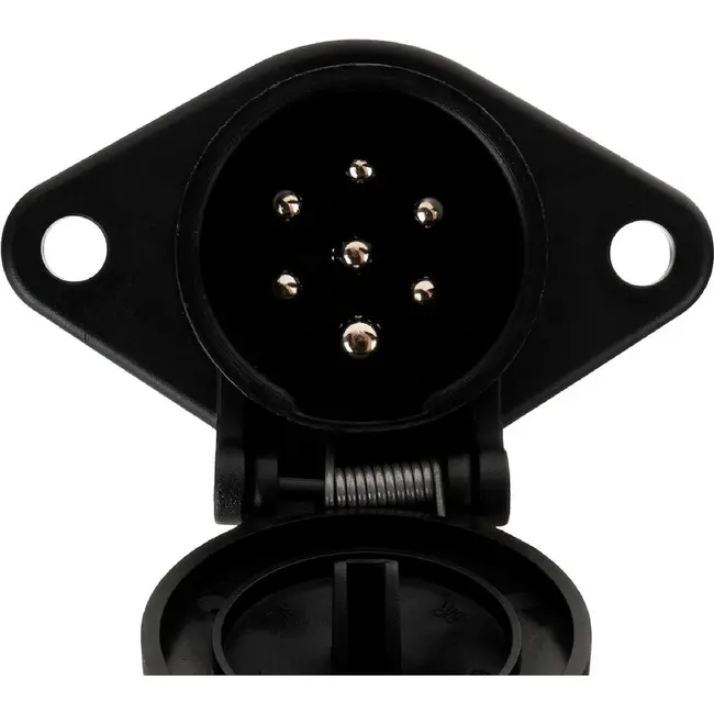 GEKO 7-polige aanhanger stekkerdoos type N 24 V zwart voor oplegger en trailer