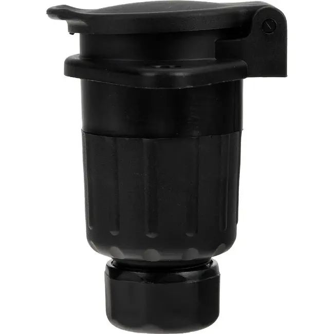GEKO 7-polige aanhanger stekkerdoos type N 24 V zwart voor oplegger en trailer