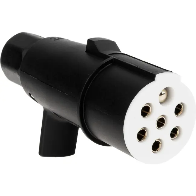 GEKO 7-polige aanhanger stekker type S 24 V zwart voor oplegger en trailer