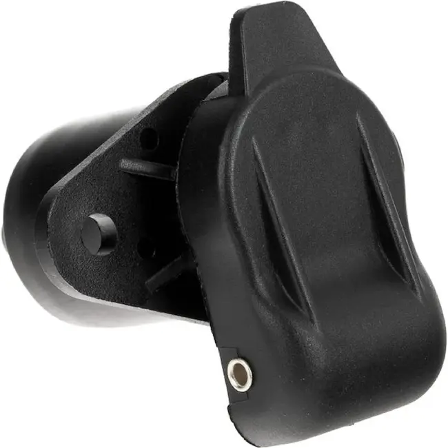 GEKO 3-polige aanhanger stekkerdoos 12 V zwart voor landbouwmachine en trailer