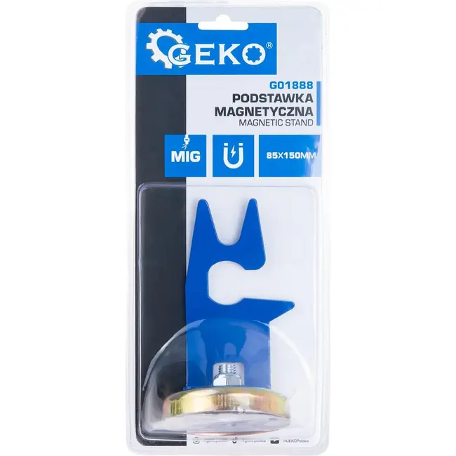 GEKO Magnetische houder voor TIG lastoorts 85 × 150 mm met stalen standaard en voet