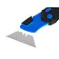 GEKO Inklapbaar veiligheidsmes 24 stuks met SK5 trapezium mes en ABS handgreep zwart blauw