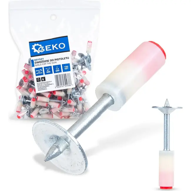 GEKO Nagels voor pneumatisch mini spijkerpistool 27 mm 100 stuks staal diameter 7,3 mm