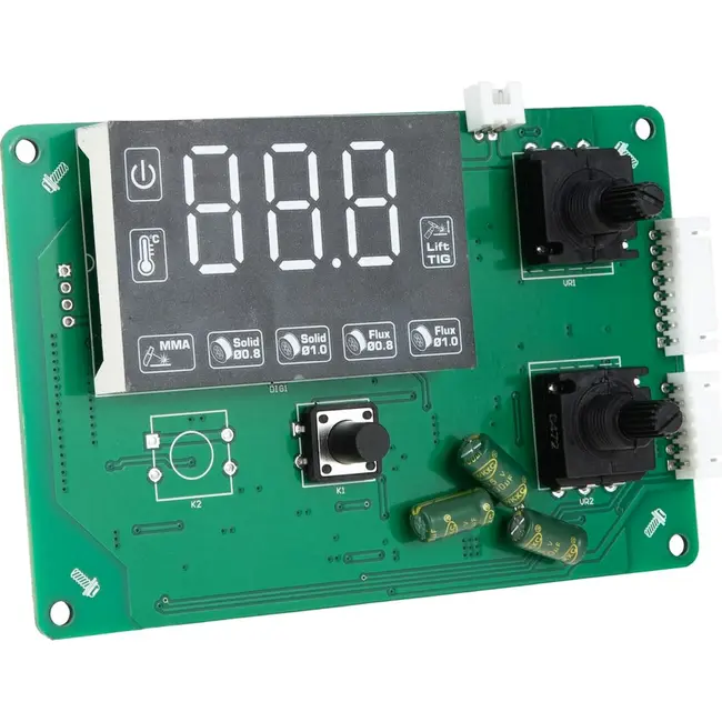 GEKO Frontpaneel PCB voor MIG/MAG/MMA lasapparaat 30-250 A met LED display en connectoren