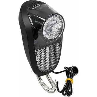 Union LED koplamp voor naafdynamo - zwart - RVS haak - 1x high power LED