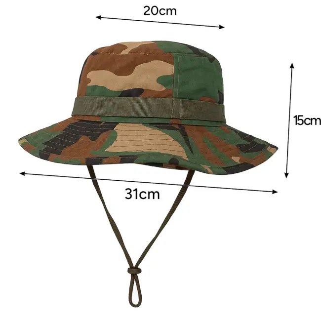 Trizand camouflage hoed – verstelbare vissershoed – ademend en weerbestendig