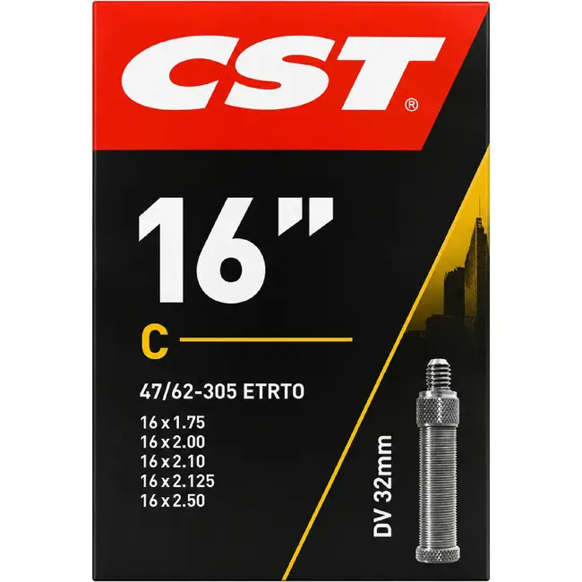 CST Binnenband 16 inch - Dunlop ventiel 30 mm - Hoogwaardig rubber - Zwart