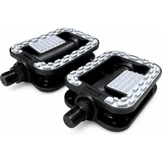 Falkx City fietspedalen - anti-slip - reflectoren - 9/16" - zwart kunststof