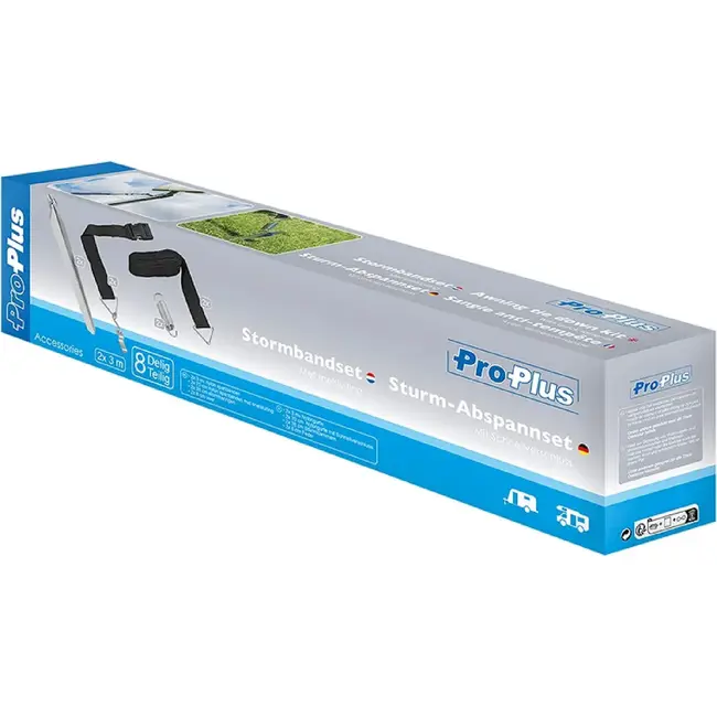 ProPlus Stormbandset - Snelsluiting - 2x 3 m en 2x 70 cm - Voor Luifels en Voortenten
