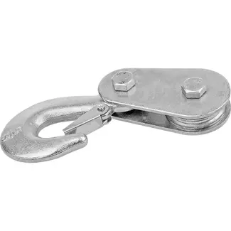 ProPlus Katrol met gaffelhaak en klep - 2 ton capaciteit - Staal - 17x7x4 cm