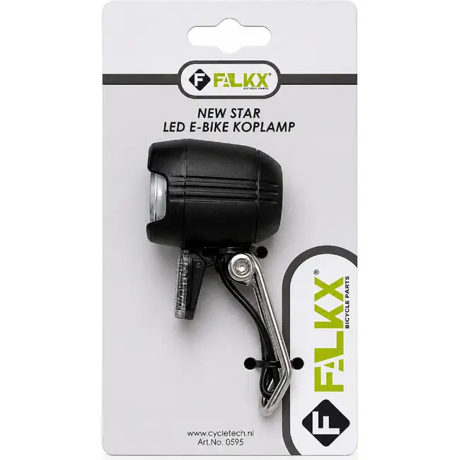 Falkx LED koplamp E-bike - 30 Lux - 6V-48V - Veiligheid en efficiëntie - Met reflector