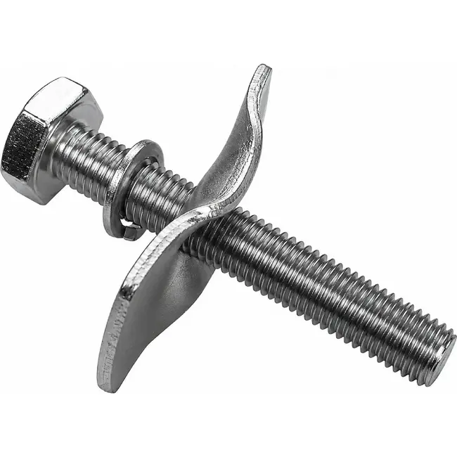 Falkx Plaat en lange bout voor fietsstandaard - 55x25x2 mm plaat - 70 mm bout - M10 maat