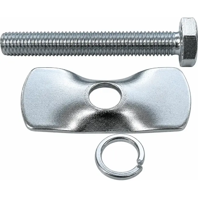 Falkx Plaat en lange bout voor fietsstandaard - 55x25x2 mm plaat - 70 mm bout - M10 maat