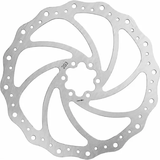 M-Wave Remschijf - RVS - 203 mm - 6-gaats - Zilver - Inclusief boutjes