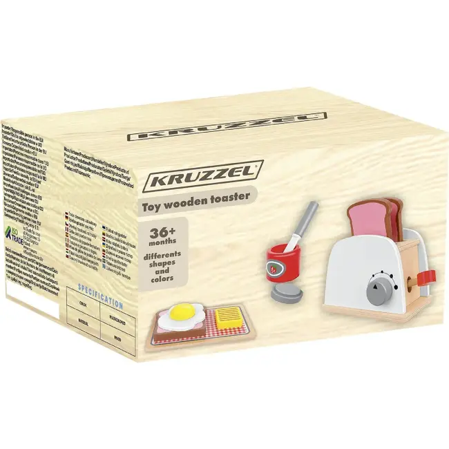 Kruzzel Houten Speelgoed Broodrooster 22435 - Stimuleert Creativiteit en Rollenspel