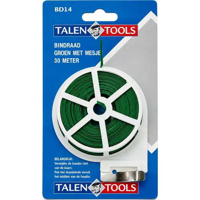 Talen Tools Binddraad Groen 30 meter - Inclusief Snijmesje voor Tuinieren