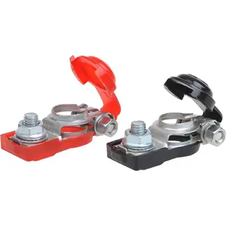 ProPlus Accupoolklemmen set - kunststof bescherming - rood en zwart - min en plus pool