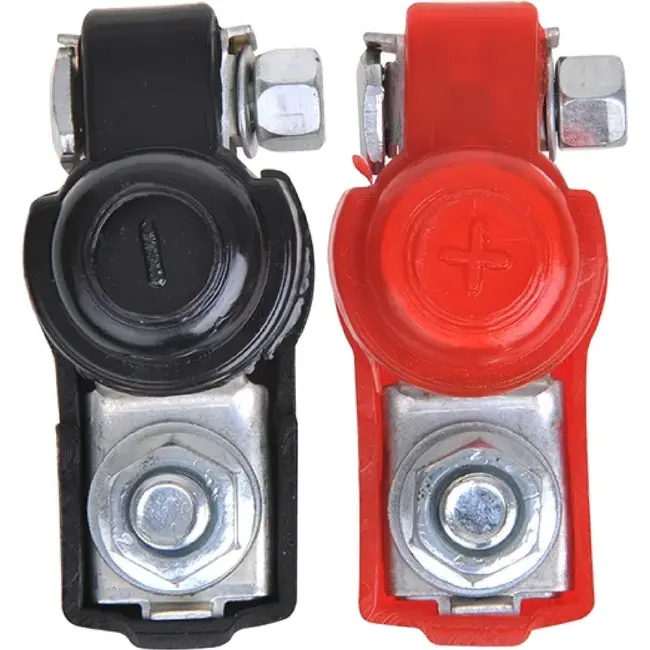 ProPlus Accupoolklemmen set - kunststof bescherming - rood en zwart - min en plus pool