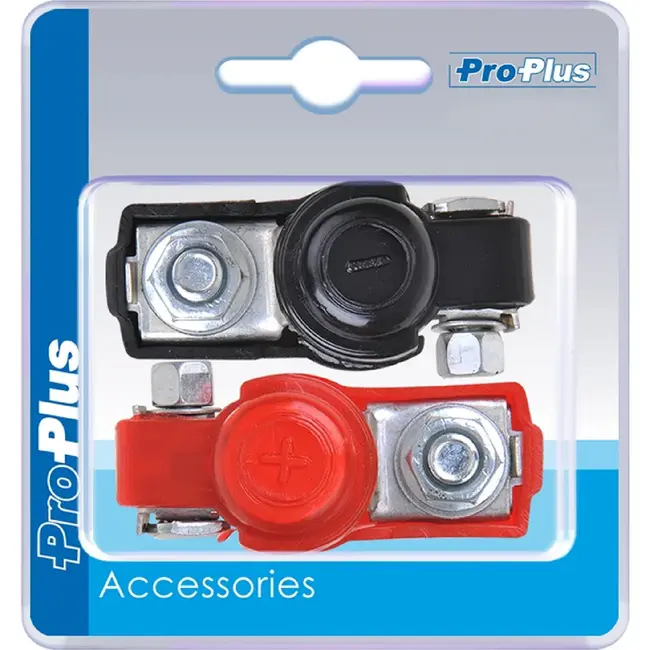 ProPlus Accupoolklem set - kunststof bescherming - rood en zwart - min en plus pool