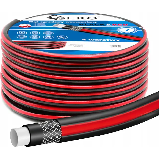 GEKO Tuinslang - Sterk - 1" - 20m - Zwart/Rood