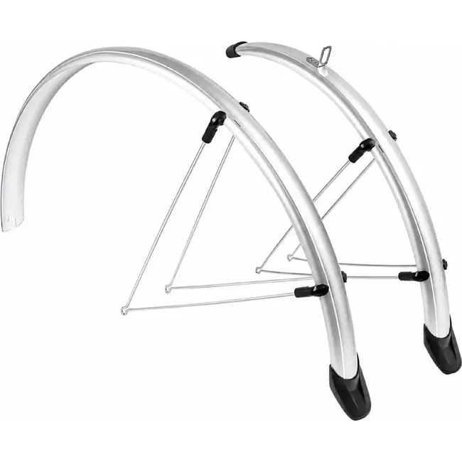 Eurofender Spatbordenset voor stadsfiets - 28 inch - zilver - kunststof - 46 mm breed