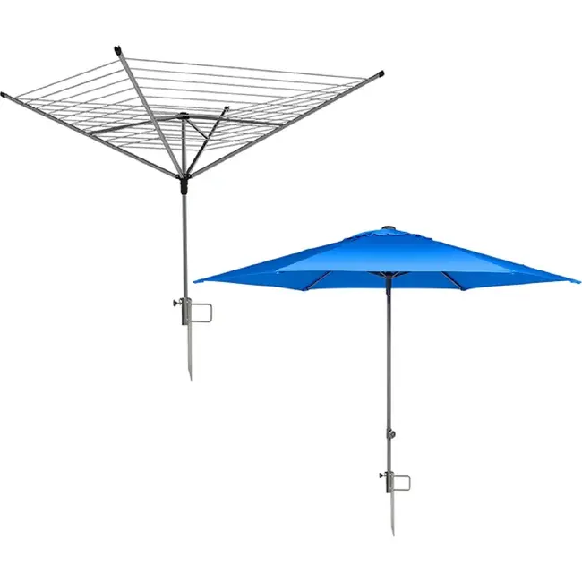 ProPlus Droogmolen en parasolharing - ijzer - 45 cm - Ø 35 mm - met handvat en draaiknop