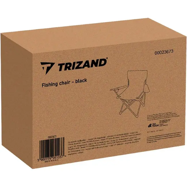 Trizand Zwarte Vissersstoel - 80 x 44 x 80 cm - Draagbaar en Stevig
