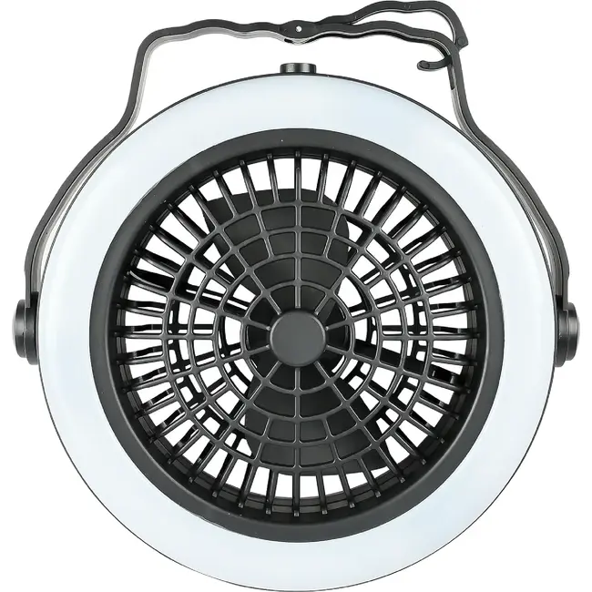 Benson Multifunctionele ventilator met LED verlichting - 3 standen - Werkt op batterijen - Ø 18 cm