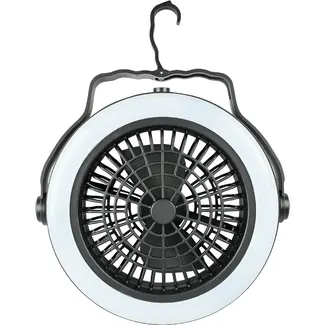 Benson Multifunctionele ventilator met LED verlichting - 3 standen - Werkt op batterijen - Ø 18 cm