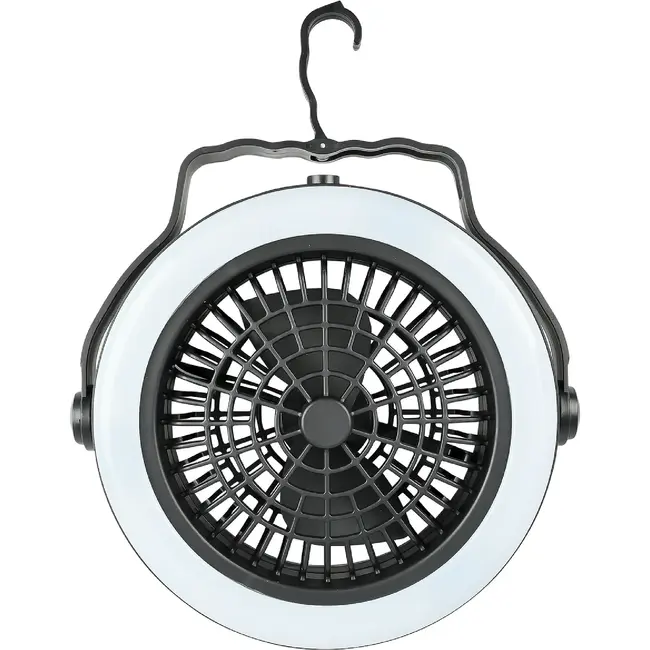Benson Multifunctionele ventilator met LED verlichting - 3 standen - Werkt op batterijen - Ø 18 cm