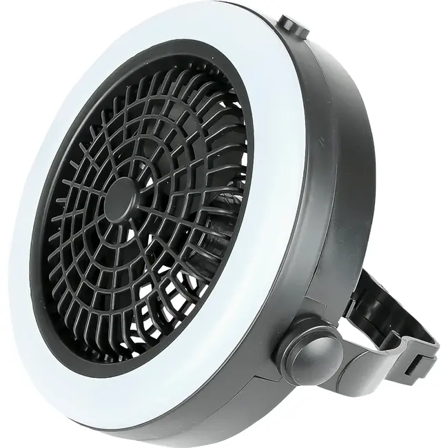 Benson Multifunctionele ventilator met LED verlichting - 3 standen - Werkt op batterijen - Ø 18 cm