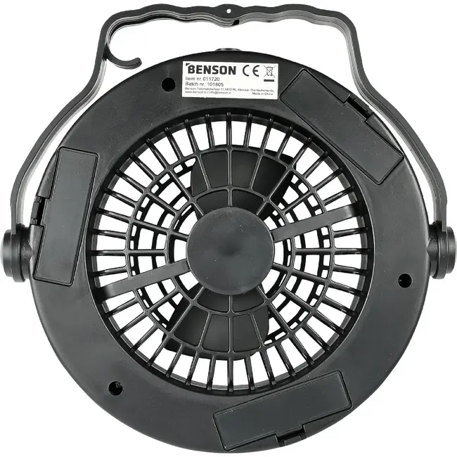 Benson Multifunctionele ventilator met LED verlichting - 3 standen - Werkt op batterijen - Ø 18 cm