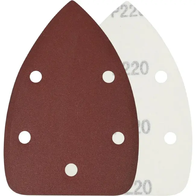 Benson Driehoekige schuurschijven set - 140 x 95 mm - 12 stuks - Velcro bevestiging - Geschikt voor houtbewerking