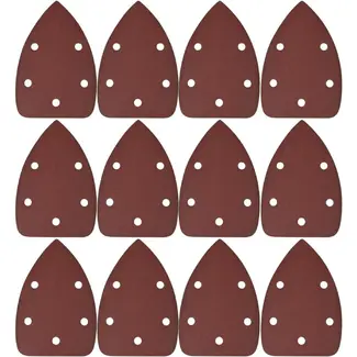 Benson Driehoekige schuurschijven set - 140 x 95 mm - 12 stuks - Velcro bevestiging - Geschikt voor houtbewerking