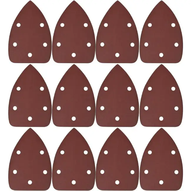 Benson Driehoekige schuurschijven set - 140 x 95 mm - 12 stuks - Velcro bevestiging - Geschikt voor houtbewerking