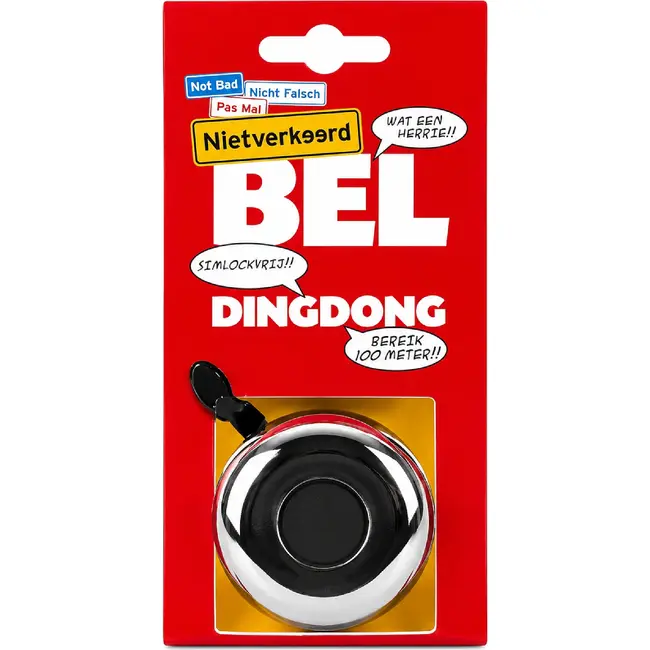 Nietverkeerd Fietsbel 60mm - Ding-dong geluid - Chroom - Staal - Stijlvol ontwerp