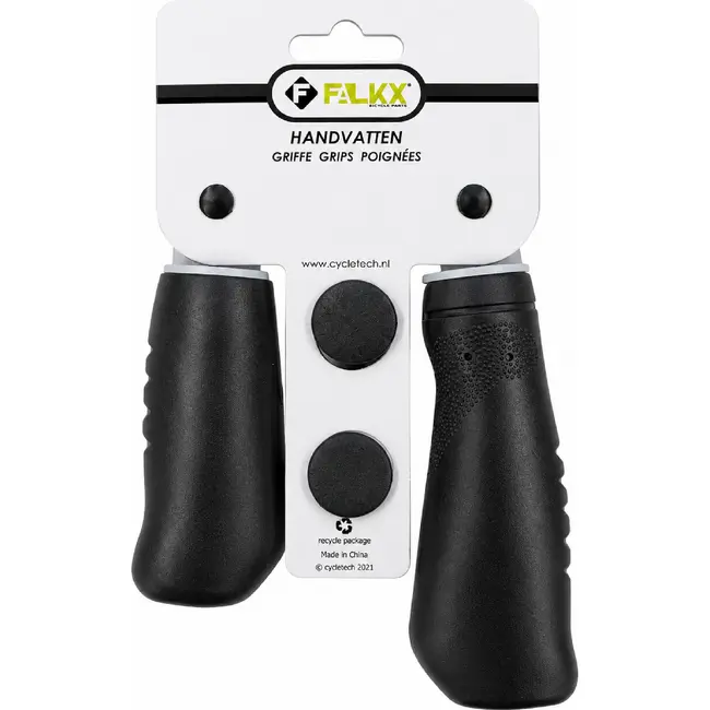 Falkx Fietshandvatten zwart Black Belt KL 92/135 mm voor de fiets met twee verschillende lengtematen