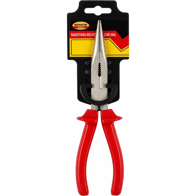 Hofftech Radiotang - Recht - Chroom-vanadiumstaal - 200 mm - Rood