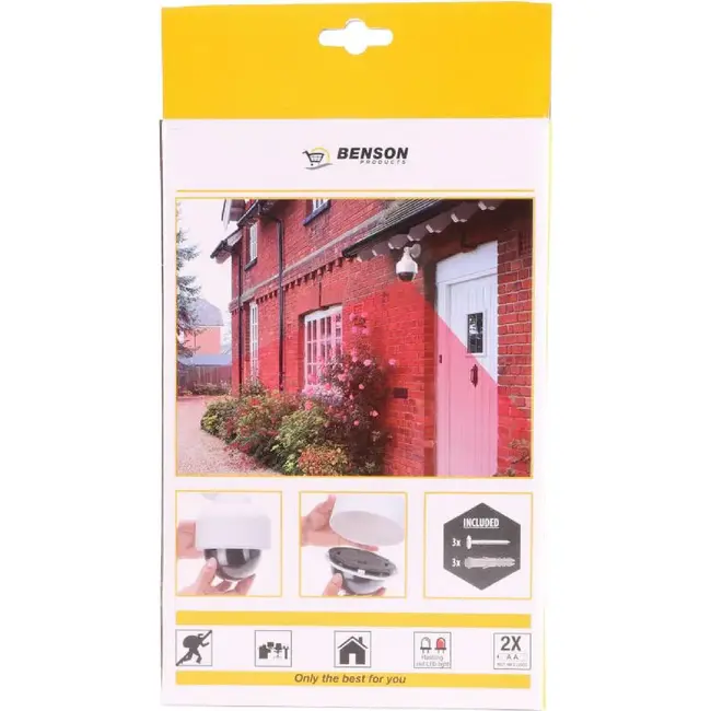 Benson Dummy beveiligingscamera - knipperende LED - dome model - binnen en buiten