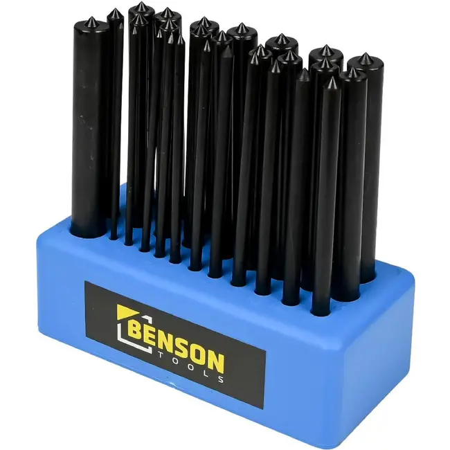 Benson 28-delige precisie ponsset - carbonstaal - 123 mm - zonder handvat - kunststof standaard