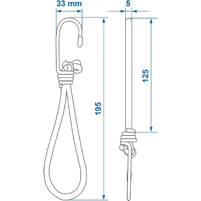 ProPlus Elastische tentspanner met haak - 17 cm - wit - veelzijdig gebruik