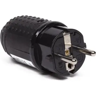 Benson Stekker met randaarde - IP44 - robuust rubber - zwart - 3500 watt