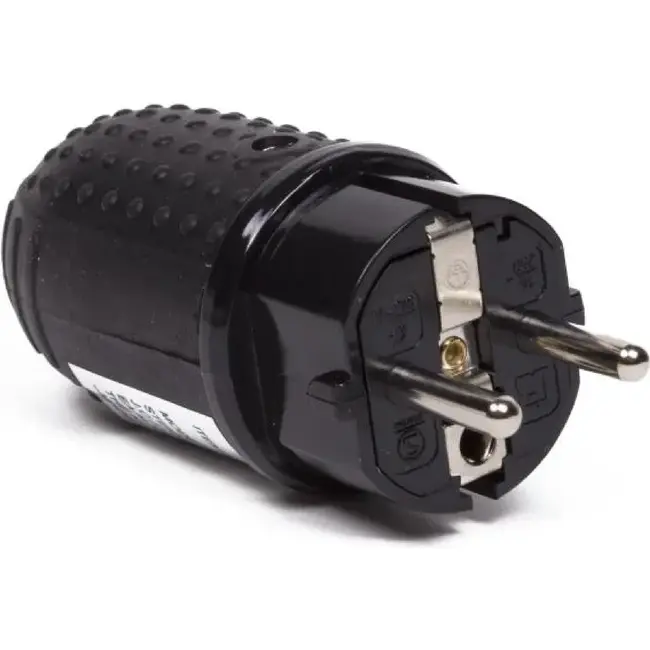 Benson Stekker met randaarde - IP44 - robuust rubber - zwart - 3500 watt