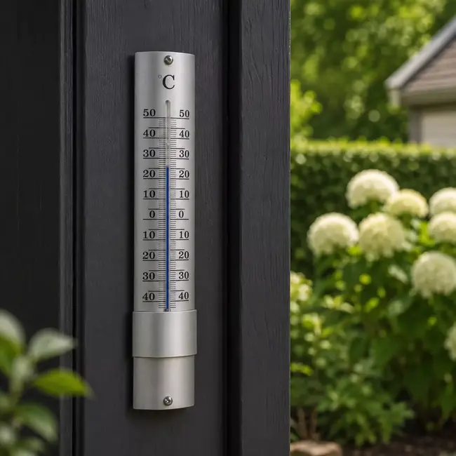 Hendrik Jan Buitenthermometer aluminium 21 cm voor buiten met Celsius schaal