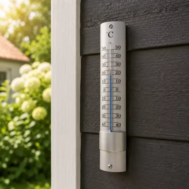 Hendrik Jan Buitenthermometer aluminium 21 cm voor buiten met Celsius schaal