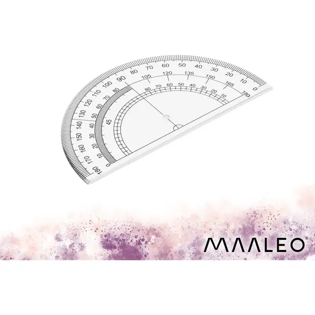 Maaleo Meetkundeset 7-delig met Passer, Liniaal 15 cm, Geodriehoeken en Gradenboog in Opbergdoos