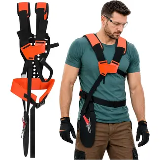 Bigstren Verstelbare Draagriemen voor Bosmaaier met Ergonomisch Harnas en Heupriem 75 tot 135 cm