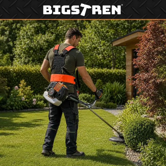 Bigstren Verstelbare Draagriemen voor Bosmaaier met Ergonomisch Harnas en Heupriem 75 tot 135 cm