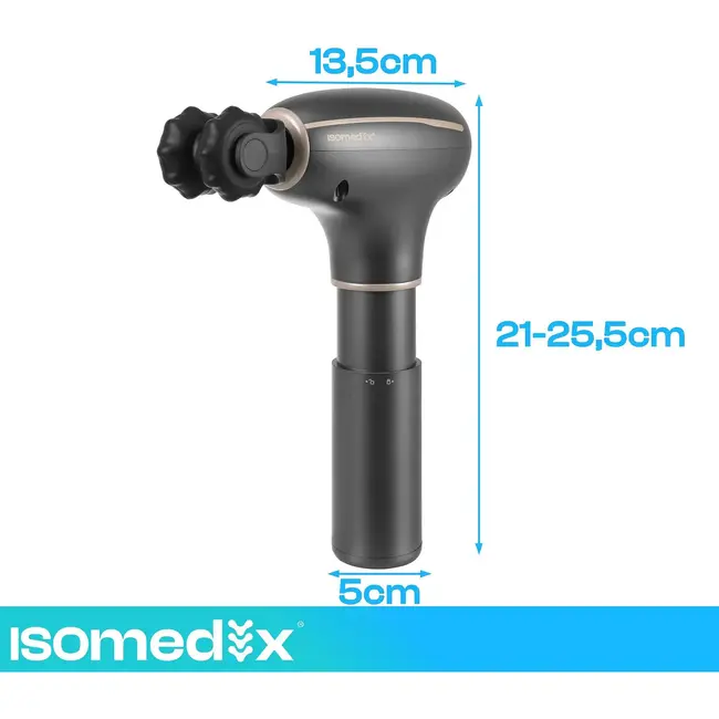 Isomedix Massagepistool met Warm Koud Kop, 30 Snelheden, 7 Massagekoppen en Draagtas voor Spiermassage